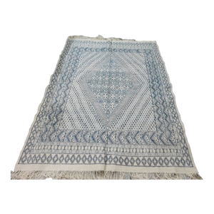 tapis margoum blanc et - laine