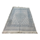 Traditional white and blue margoum carpet woven hands in pure wool