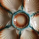 Oyster plate in barbotine Sarreguemines DV