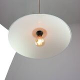 Mid-Century Italian Saucer Glass and Brass Pendant Lamp