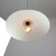 Mid-Century Italian Saucer Glass and Brass Pendant Lamp