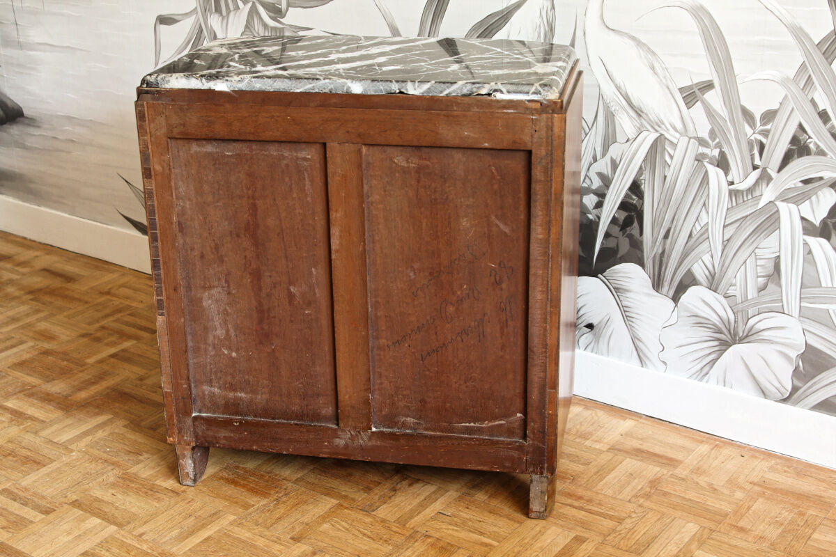 Bedside, art deco side table in precious wood