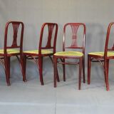 Lot de 4 chaises Art-déco par Thonet, N°A78, vers 1930