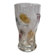 Vintage pressed glass vase – colourful floral decoration – France