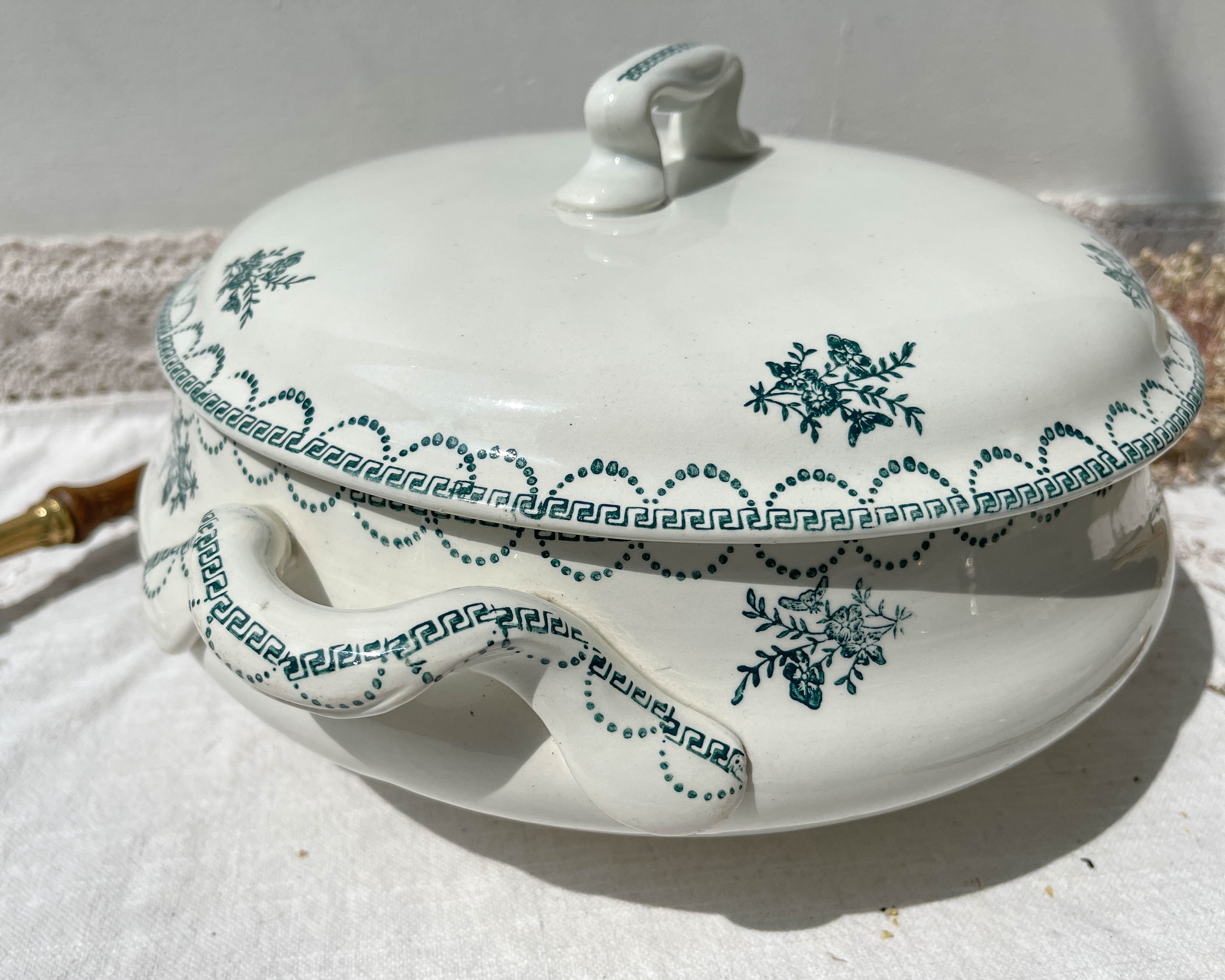 Soup Pot Green Iron Land St Amand, XIXth