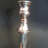 Large pair of candlesticks / candlesticks 3 lights in silver met.t.