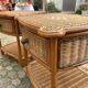 Set de 2 chevets vintage en rotin