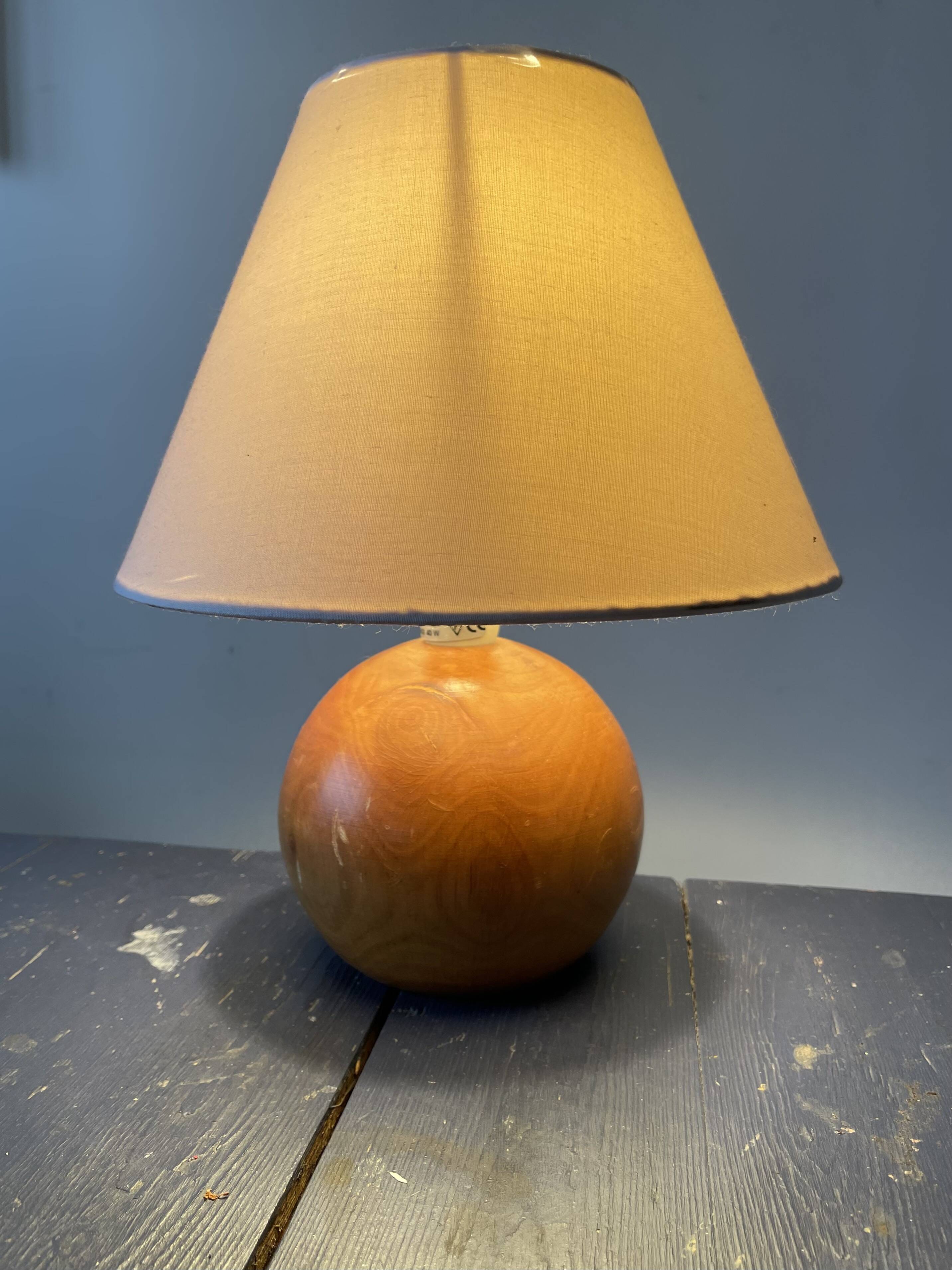 Vintage blond wooden ball lamp