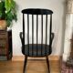 Vintage Scandinavian rocking chair in blackened wood from the 1970s