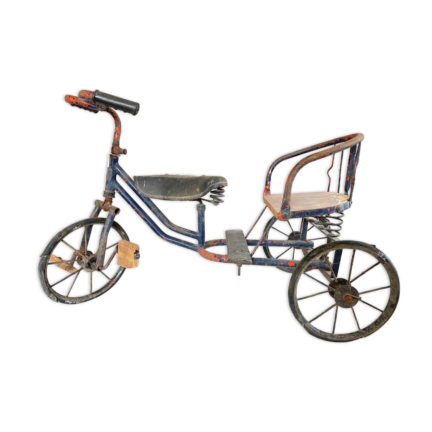 Vintage two-seater antique tricycle