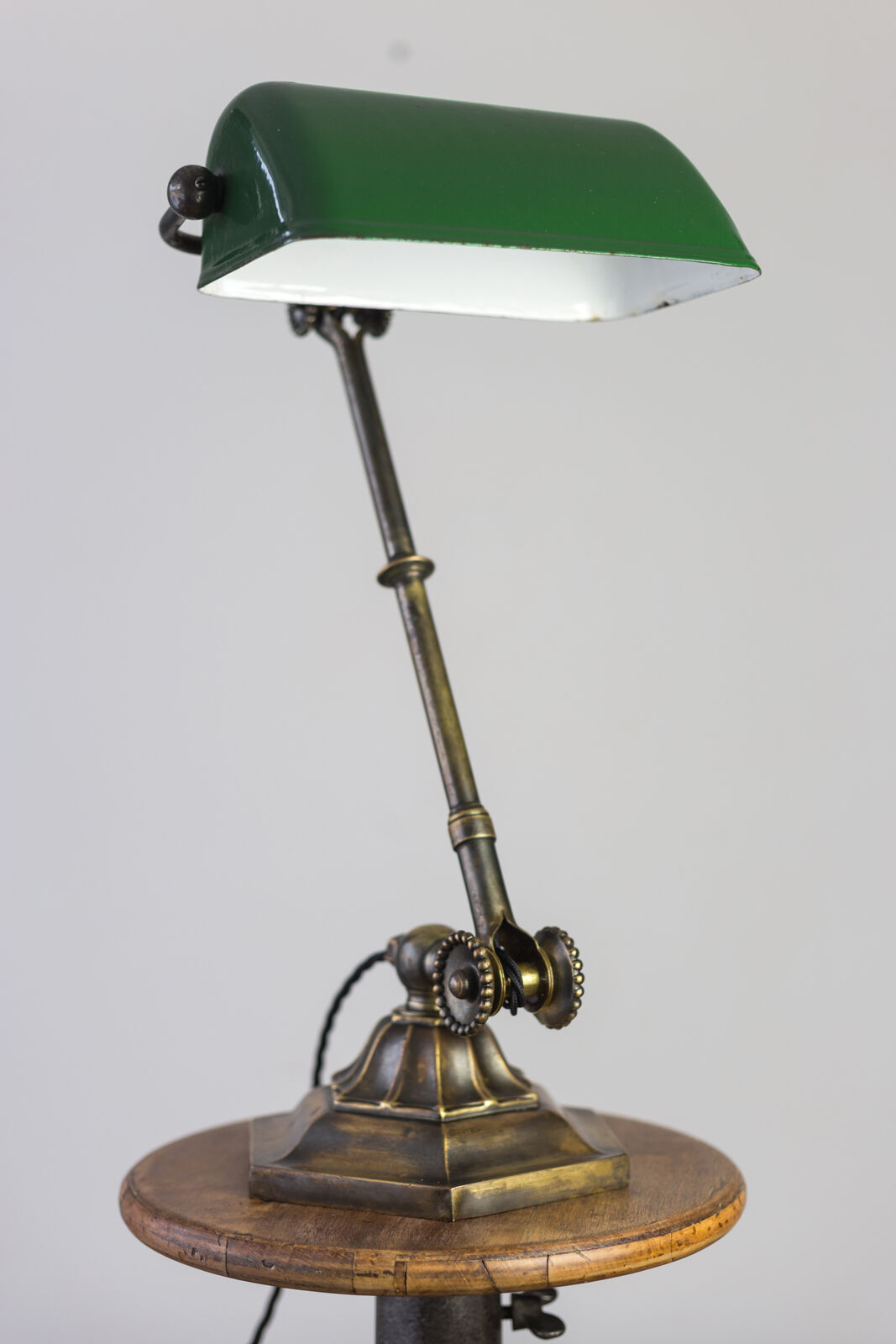 Dugdills brass banker lamp. c. 1920
