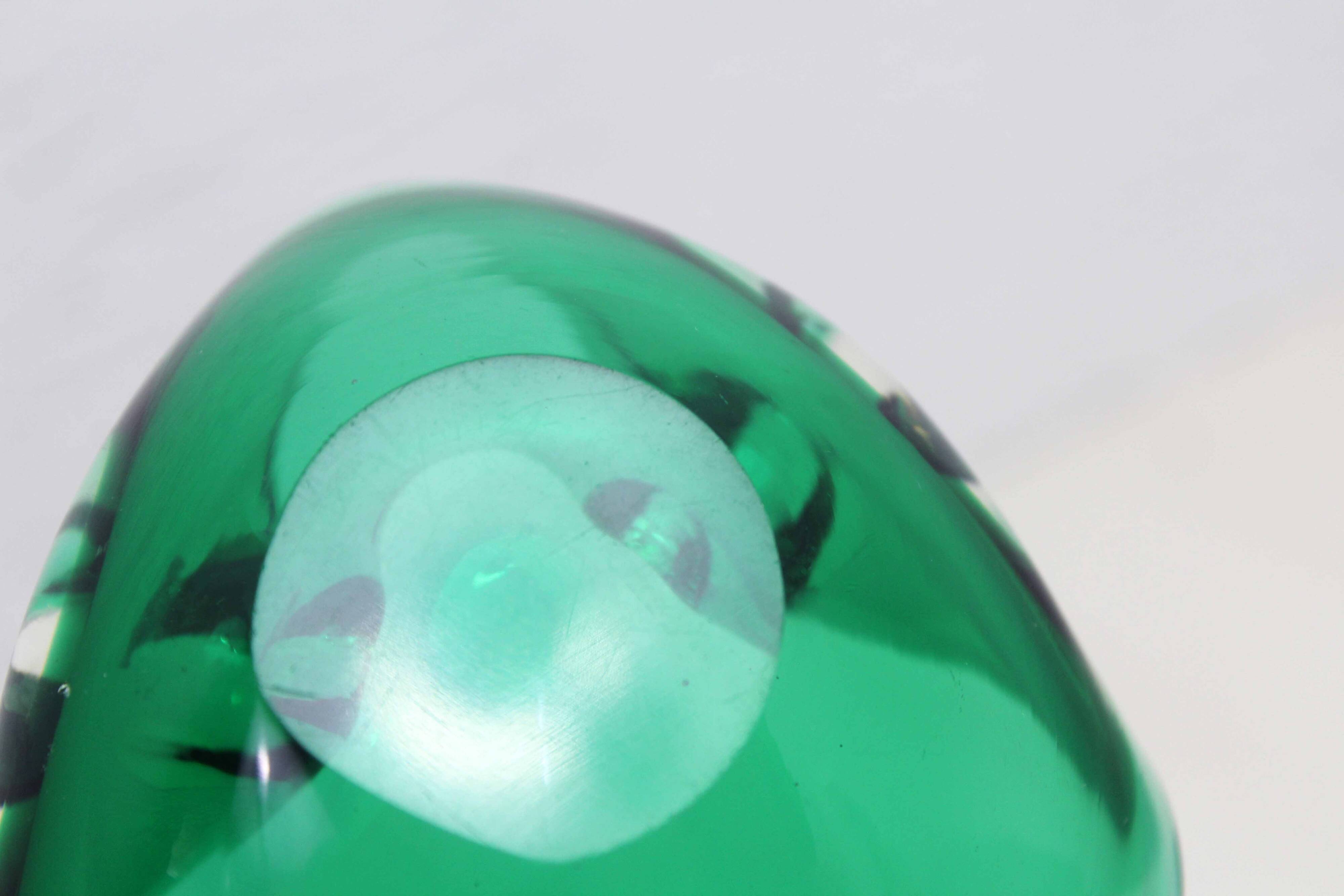 Green Murano glass ashtray