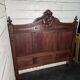 Antique solid oak headboard