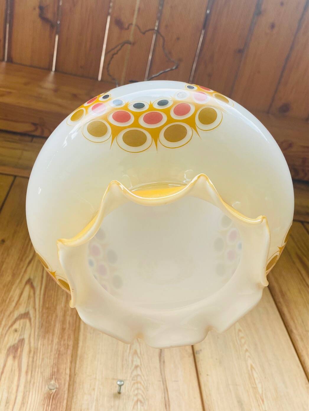 Suspension opaline vintage 70