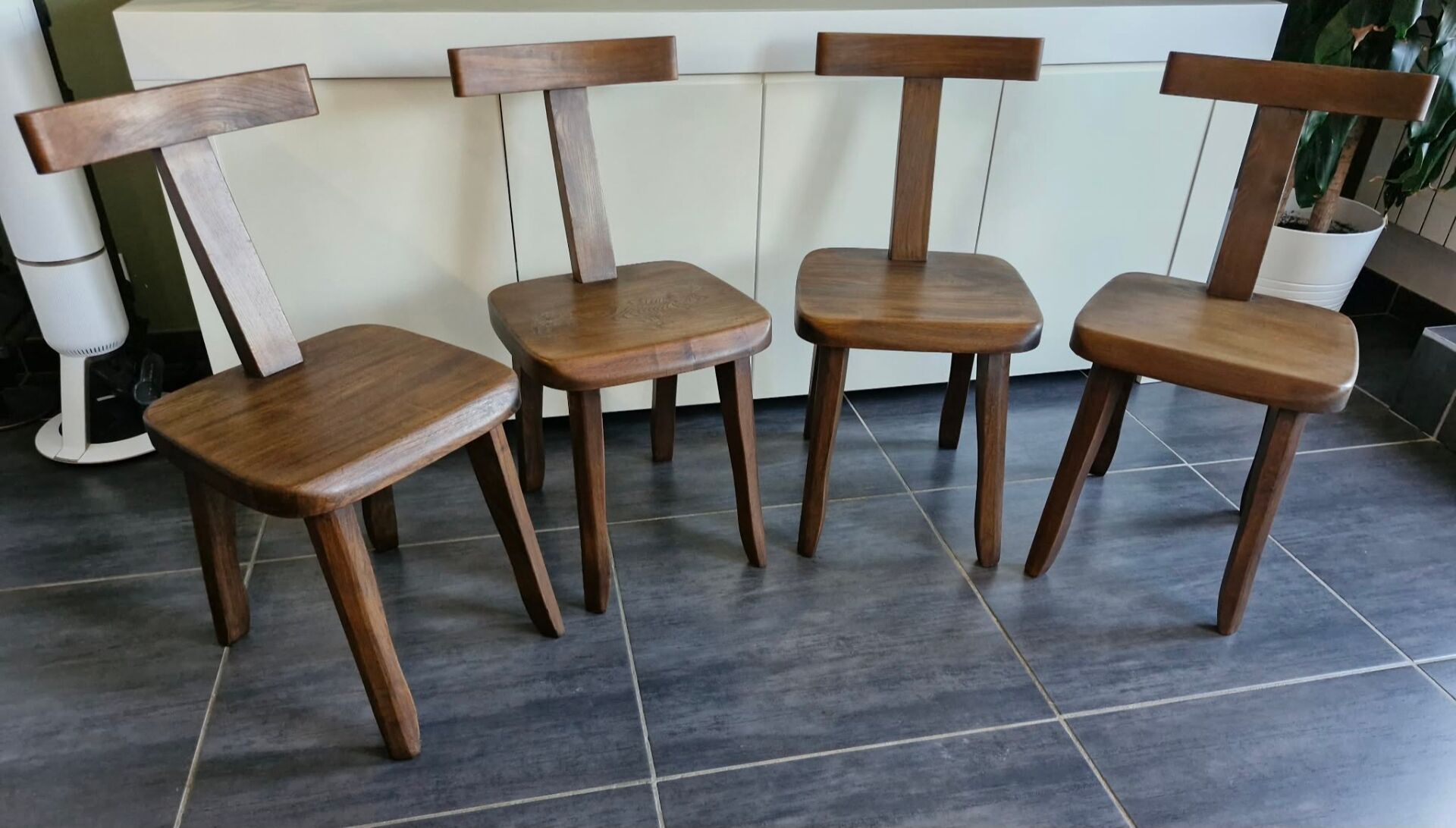 Set of 4 T chairs by Olavi Hanninen, 1960s
