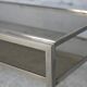 Double coffee table trays smoked glass steel. France, circa 1970