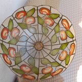 Chandelier suspension in mother-of-pearl red apples