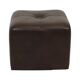 Vintage Square Pouf Brown Faux Leather Patchwork 40cm
