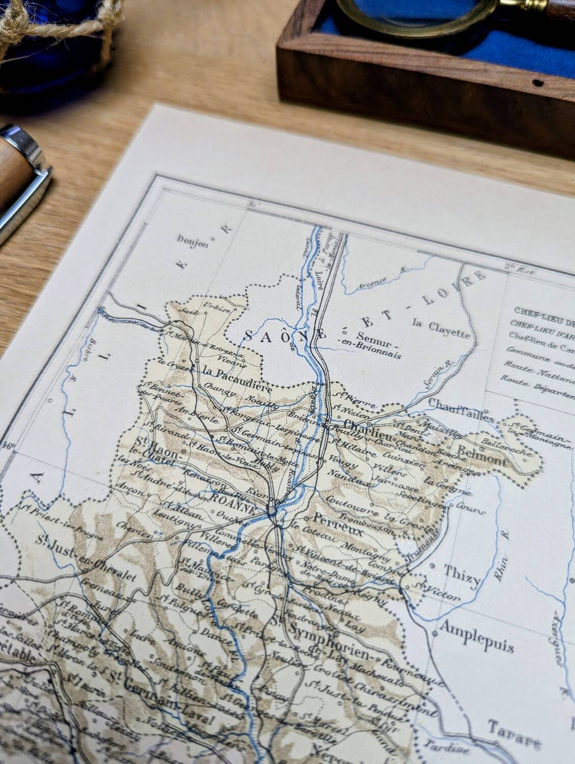 Carte de la Loire, imprimée en 1889.