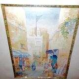 Watercolor old framed XlX, orientalist, signed louis lartigau