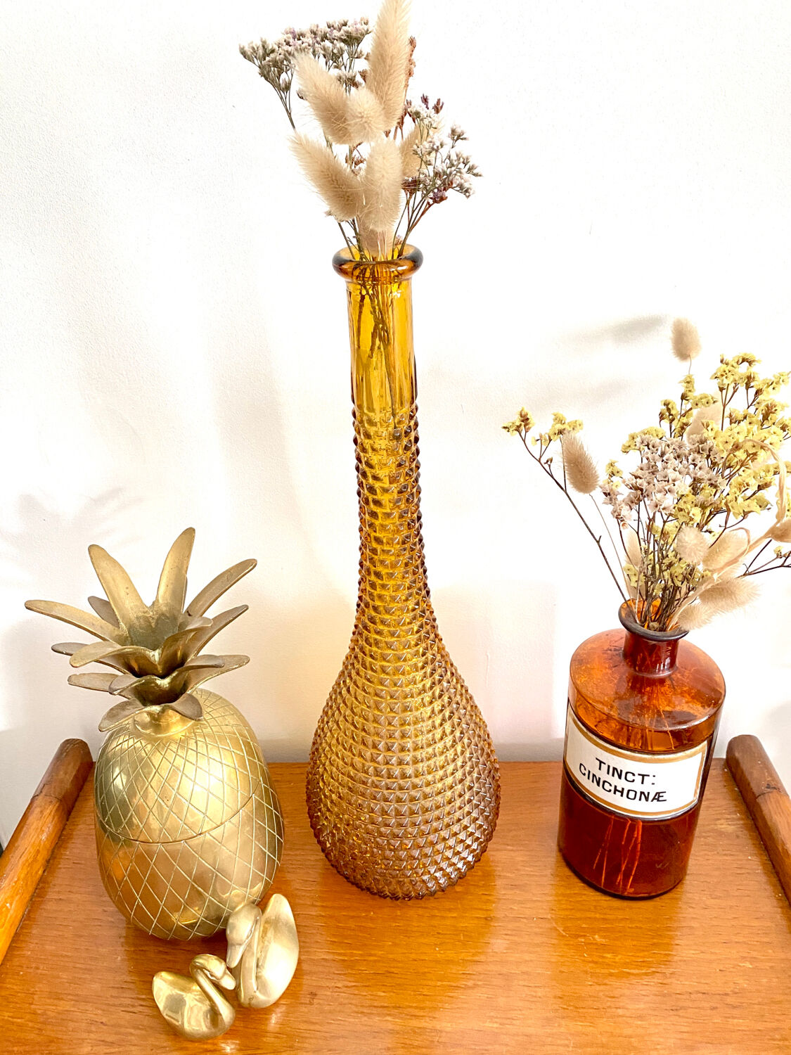 Vintage amber Empoli carafe