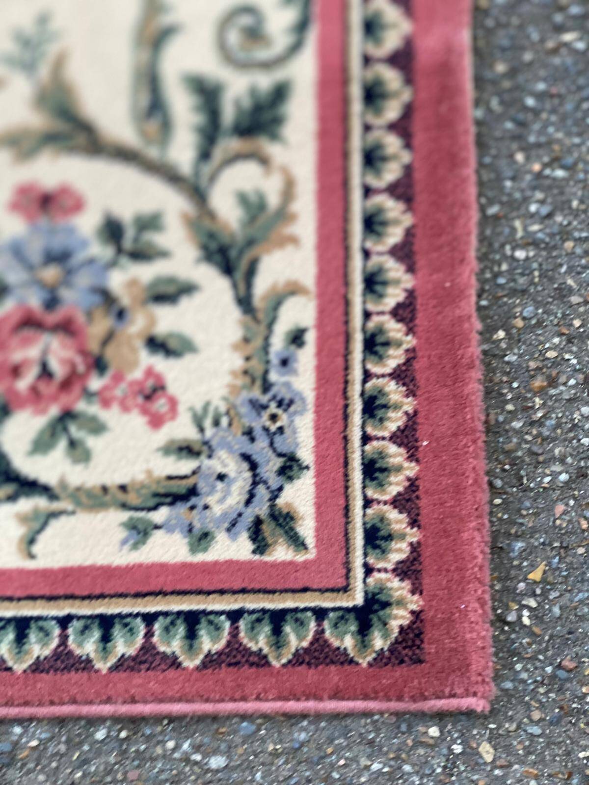 Persian rug in virgin wool, red beige velvet, 200x170 Saint Maclou