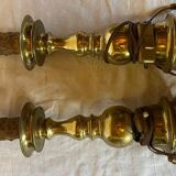 Pieds de lampe bougeoirs bronze  doré  ancien