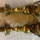 Old gilded bronze candle holder lamp bases