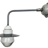 Industrial Factory Wall Light with Enamel Shade, 1960s