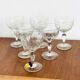 6 19th century guilloche stemmed glasses