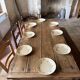 Renovated raw wood farmhouse table