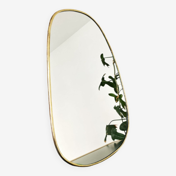 Golden brass mirror 45 cm