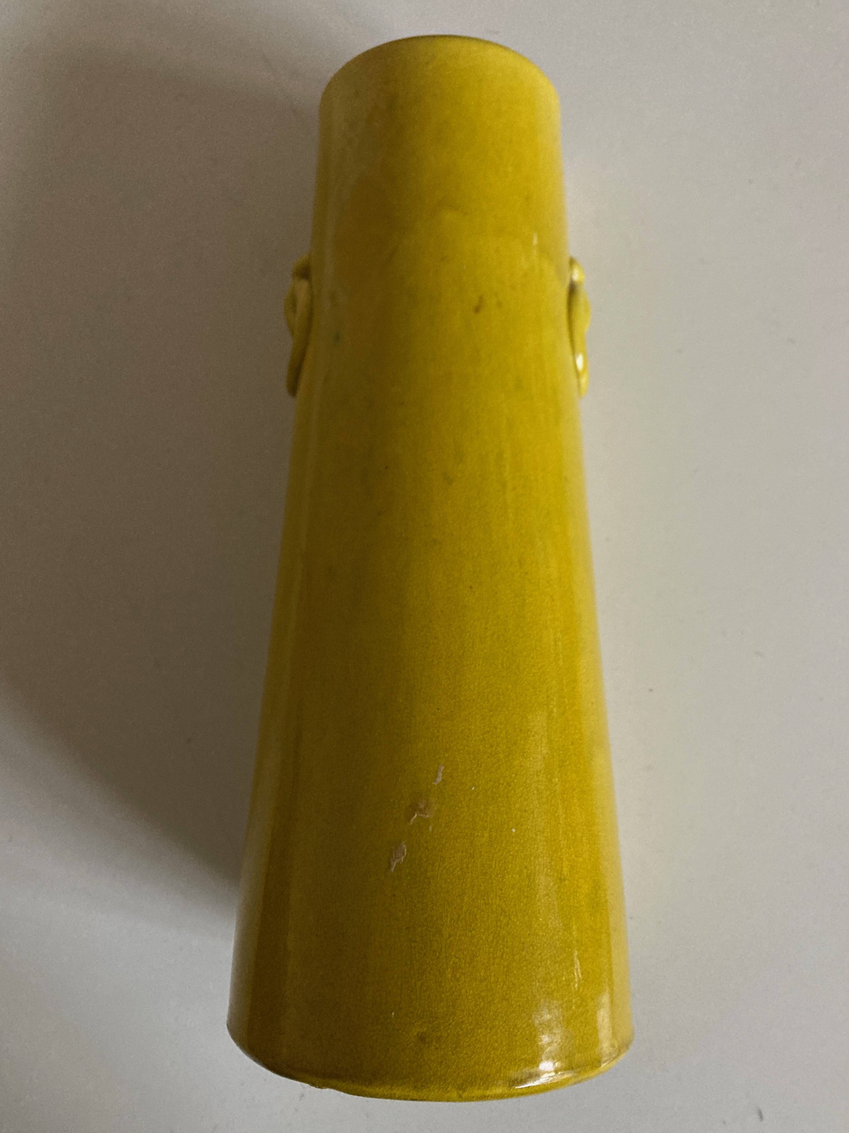 Scandinavian mimosa glazed earthenware vase neo classic mid century modern 1970