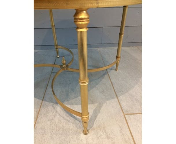 Round coffee table with marble tray