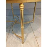 Round coffee table with marble tray