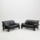 Postmodern German brutalist lounge sofa by Rolf Benz for Musterring, 1990s, set of 2