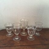 Together five mismatched stemware
