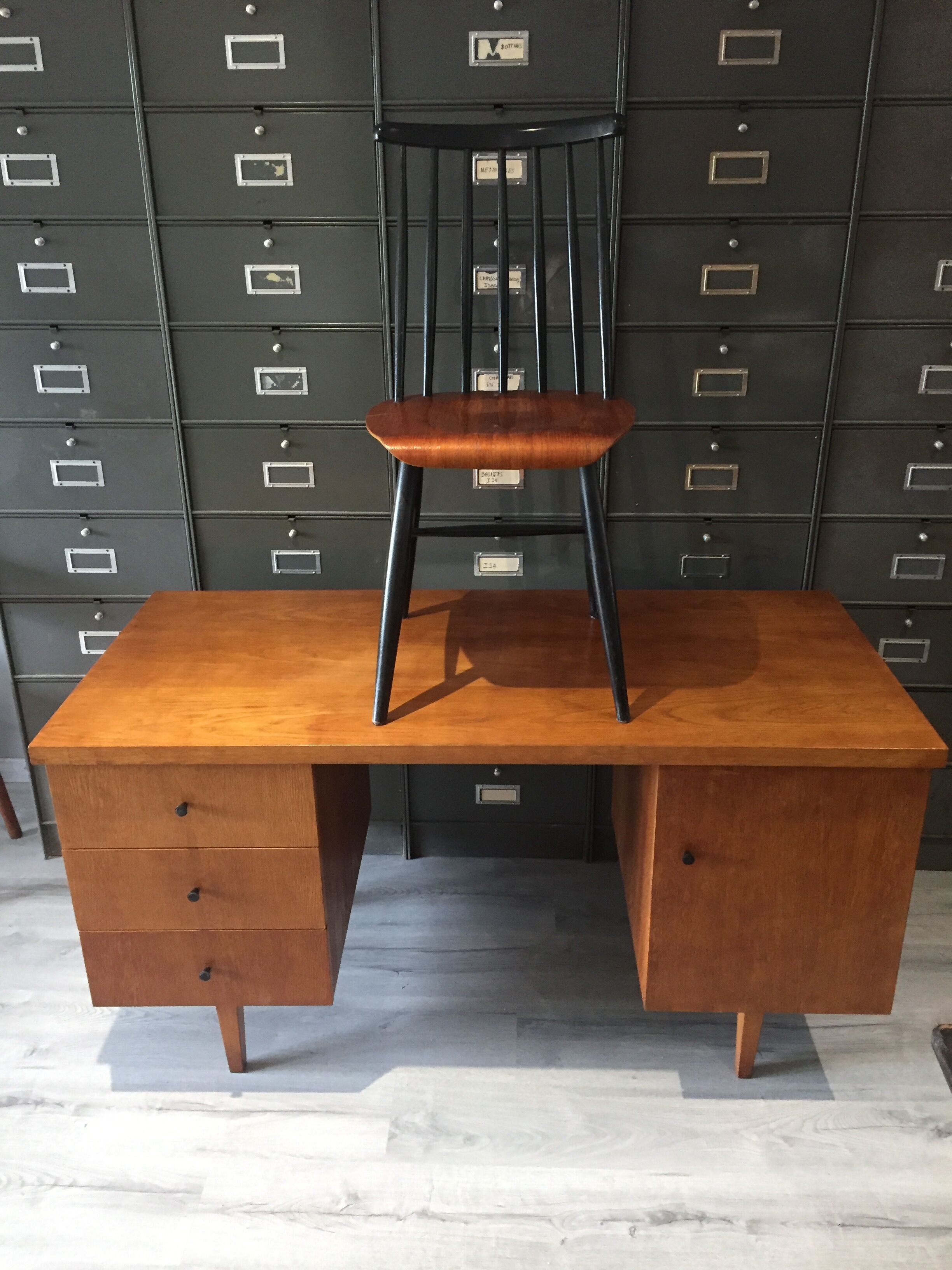 Vintage desk set and Scandinavian chair