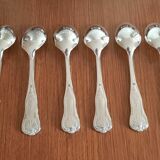 Set of 6 small silver metal spoons