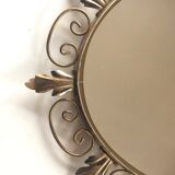 Deknudt 60s gold brass oval mirror- 65x50cm