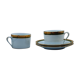 Duo cups Limoges bordered green gilded with fine gold