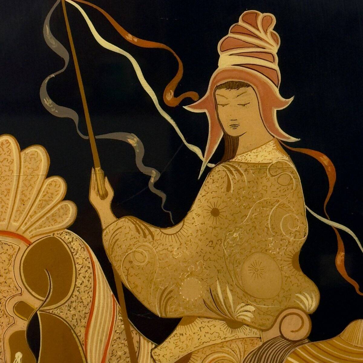 Vintage wooden art panel, Italy, 1963