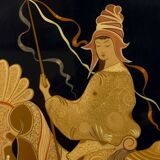 Vintage wooden art panel, Italy, 1963