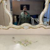 Rococo style white wooden sideboard