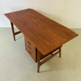 Danish midcentury teak executive desk by Arne Vodder edited by Sibast