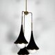 Mis-Century Stilnovo style pendant with three lights. Italy 1950s