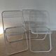Suite de 3 chaises pliantes Talin en métal blanc, Italie années 70
