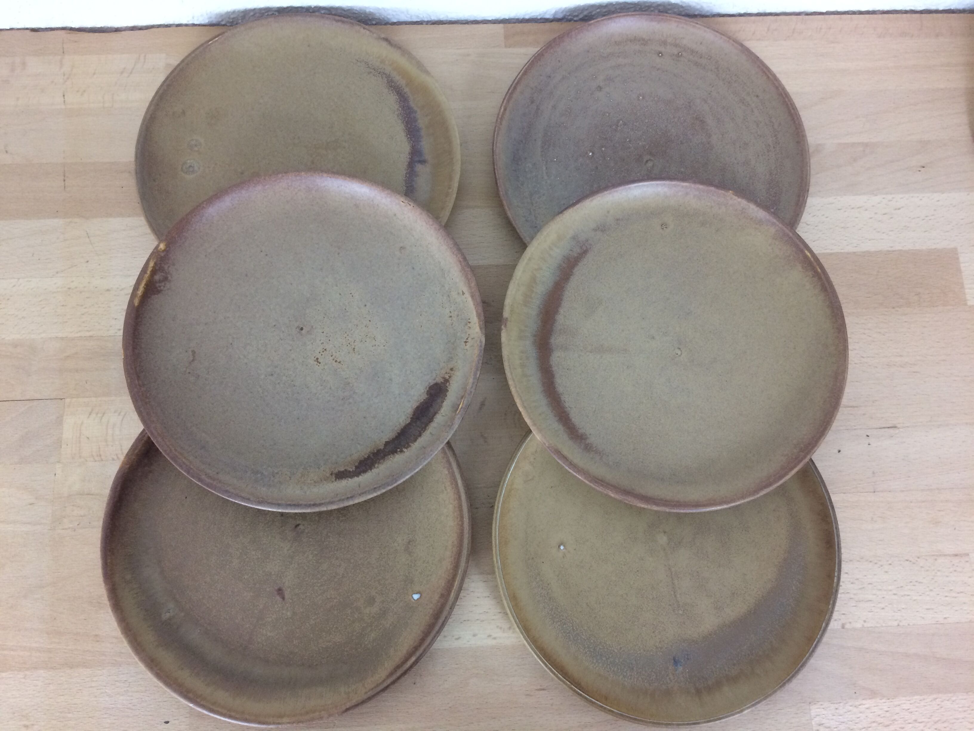 Set of 6 sandstone plates 22 cm