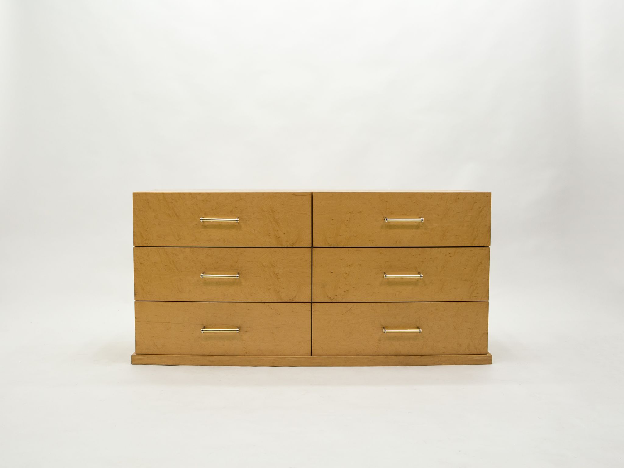 Commode art déco en sycomore poignées laiton années 1940
