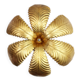 Wall light, ceiling light in gilded metal with gold leaf, 1970-1980